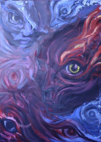 Nachtwache Dämon Acryl Leinwand Malerei Painting demon Eyes auge